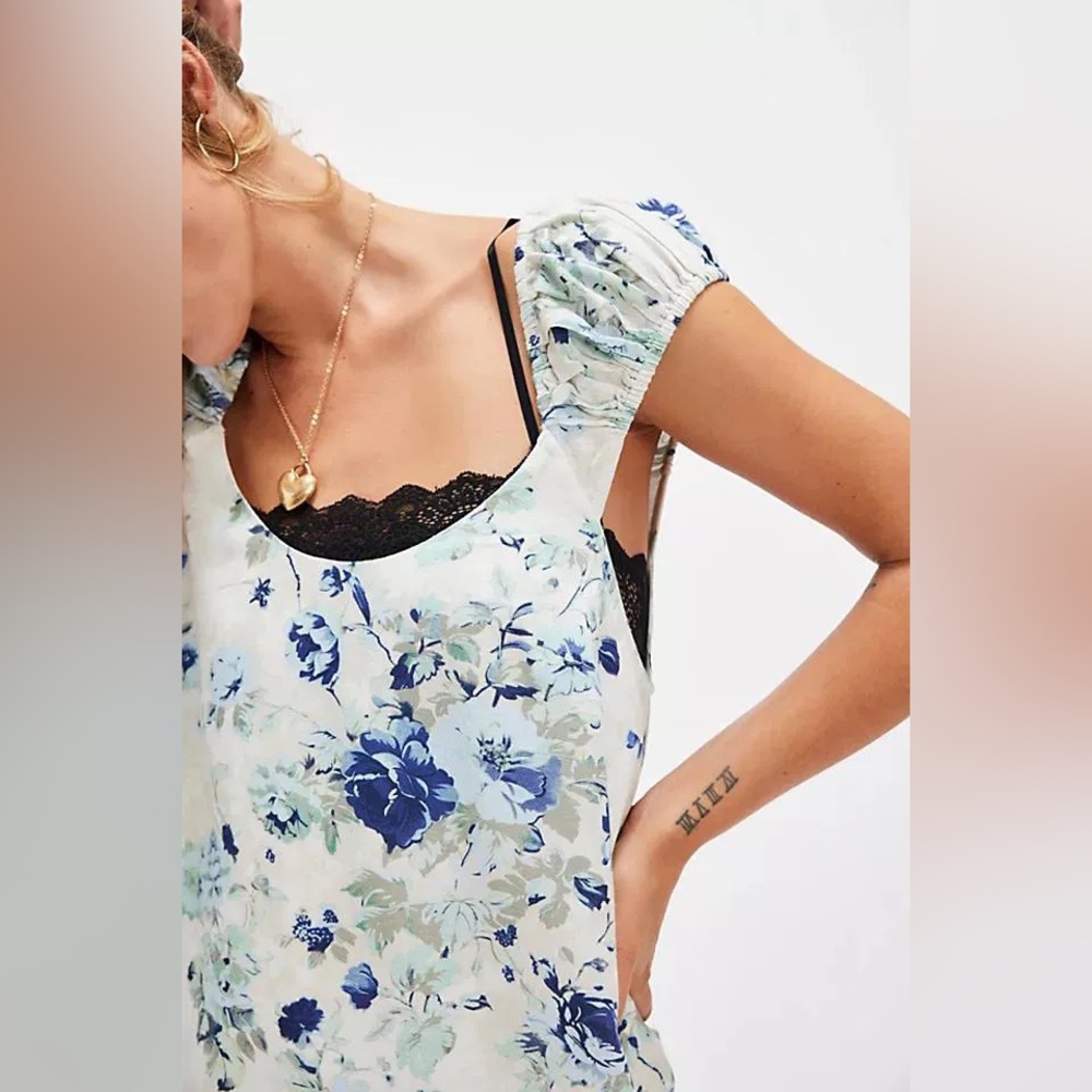 NWOT Free People Wildflower Printed Mini Dress - Picture 2 of 5